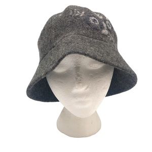 Nine & Co. Gray Wool Bucket Hat One Size Fits All